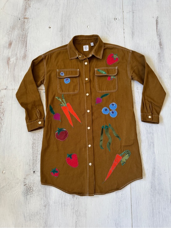 Jackets & Blazers - Handmade Appliqué Workwear garden Jacket | One-of-a-Kind Wearable Art